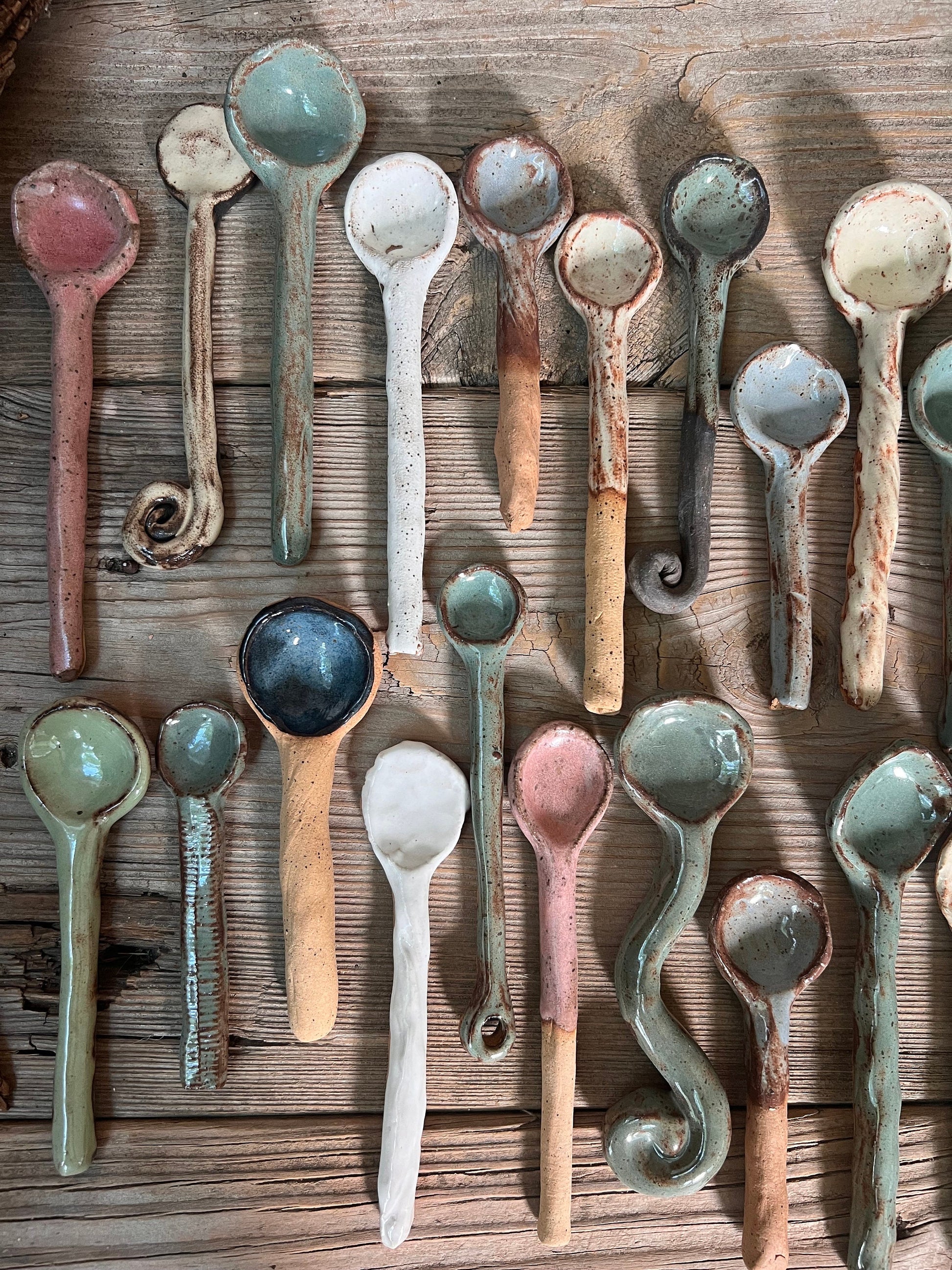 Ceramic Spoons, Stirring Spoons, Handmade Ceramic Spoons, Handmade Pottery Spoons, Mothers Day Gift, Gift For Her, Organic Shapes Spoons